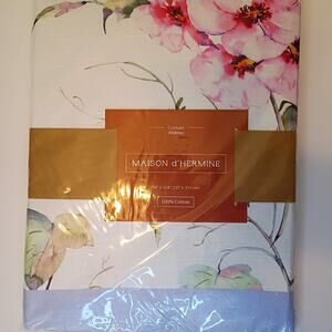 MAISON D'HERMINE Curtain Rideau 50" x 124" 100% Cotton